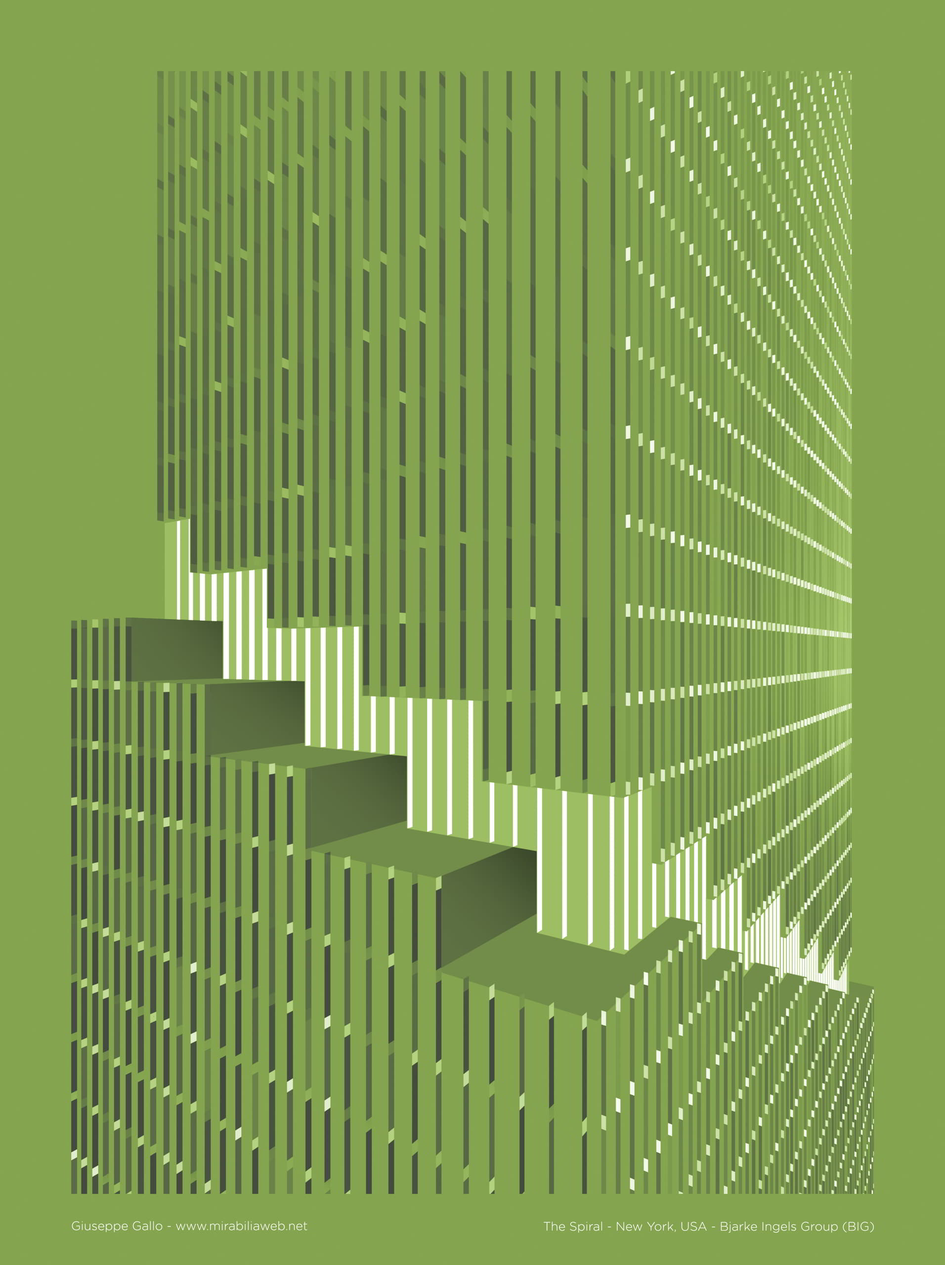 Poster of The Spiral, design Giuseppe Gallo, Bjarke Ingels Group - BIG Syntax poster Series