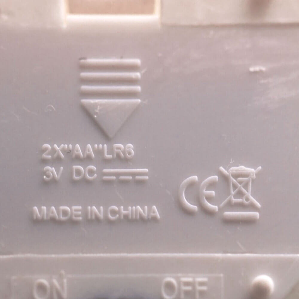 The China exportation sign on a electronic device.