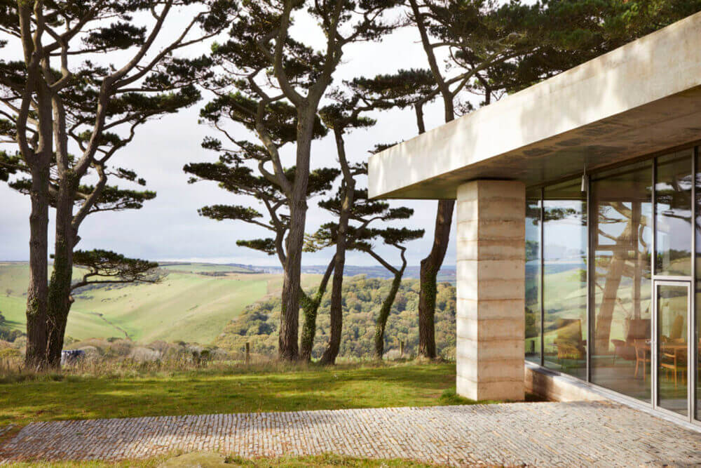Secular retreat villa, designed by Atelier Peter Zumthor for Living Architecture, South Devon, UK, photo Jack Hobhouse.